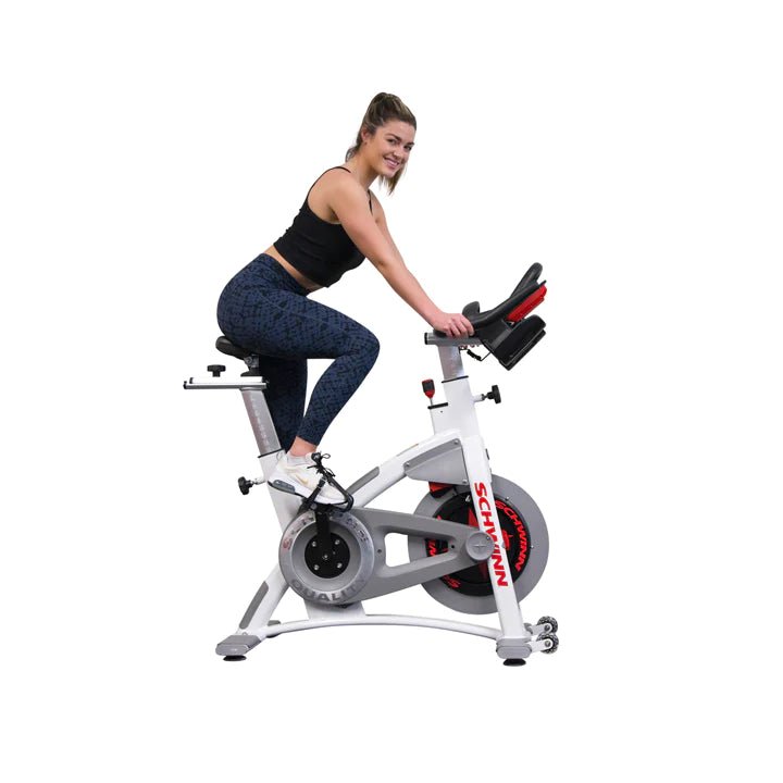 schwinn spin bicycle Schwinn AC Performance With Carbon Blue Indoor Bike (White, Morse Taper)