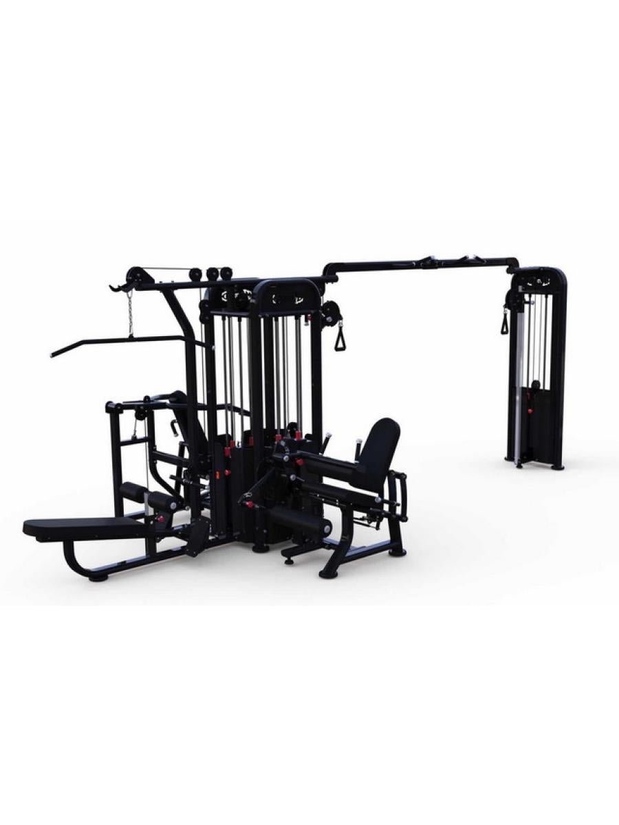 MuscleD Compact 5 Stack Multi Gym Black Frame 104" Beam with Pull Up Bars